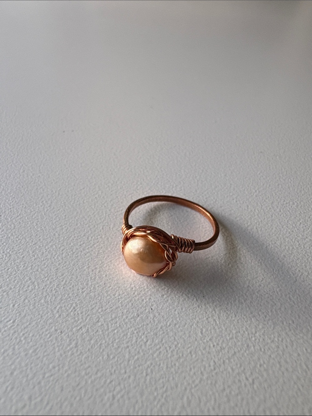 Copper Wire-Wrapped Ring - Elegant Feminine Statement
